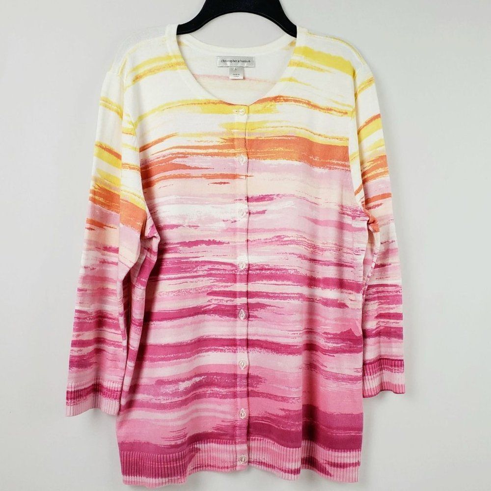 Christopher& Banks MEDIUM LS 100% Cotton Cardigan Sweater Top